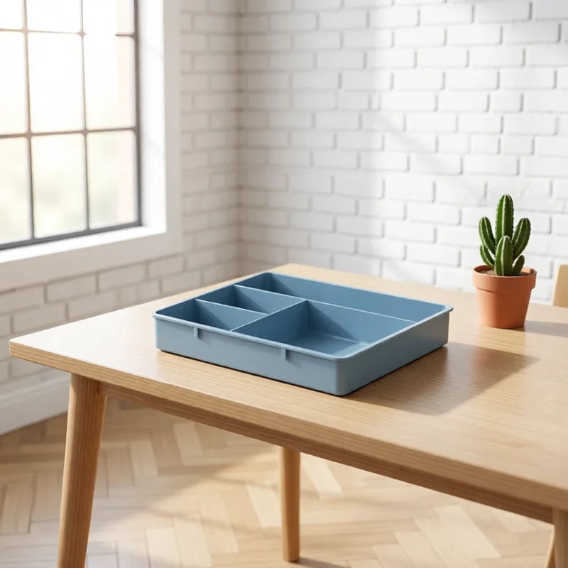 Organiseur de tiroir à compartiments – Bleu gris Organiseur de tiroir à compartiments – Bleu gris