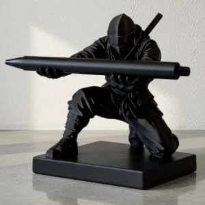 Porte-stylo figurine ninja ou chevalier