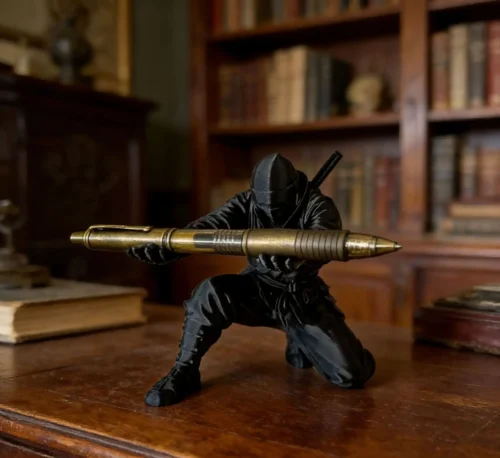 Porte-stylo figurine ninja ou chevalier – vue 2