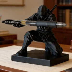 Porte-stylo figurine ninja ou chevalier