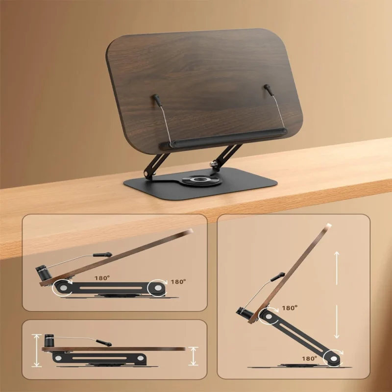 Pupitre en bois pour tablette et livres, hauteur réglable – vue 4 Pupitre en bois pour tablette et livres, hauteur réglable – vue 4