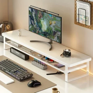 Rehausseur d’écran 70 cm avec étagère grillagée – vue 3