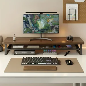 Rehausseur d’écran 70 cm avec étagère grillagée – vue 4