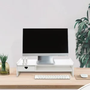 Réhausseur d’écran à tiroirs, rose ou blanc – vue 3 Réhausseur d’écran à tiroirs, rose ou blanc – vue 3