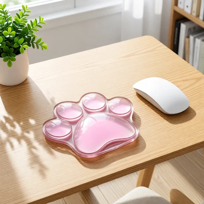 Repose-poignet patte de chat en gel – Rose Repose-poignet patte de chat en gel – Rose