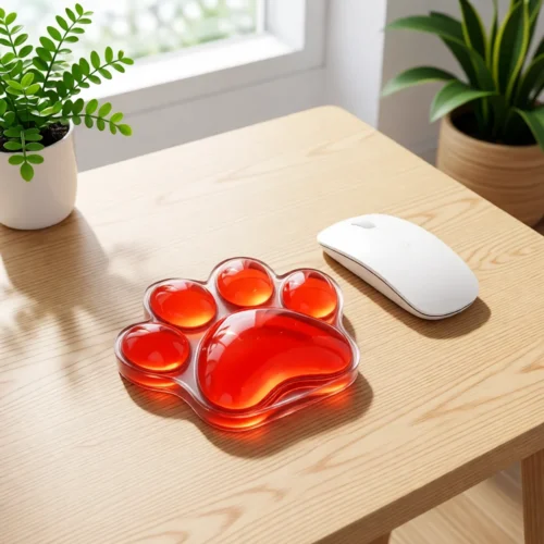 Repose-poignet patte de chat en gel – Rouge