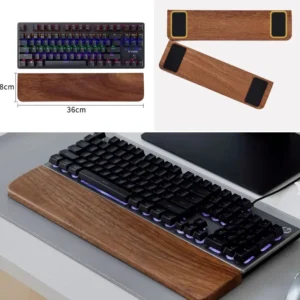 Repose-poignets en bois massif pour clavier – vue 3 Repose-poignets en bois massif pour clavier – vue 3