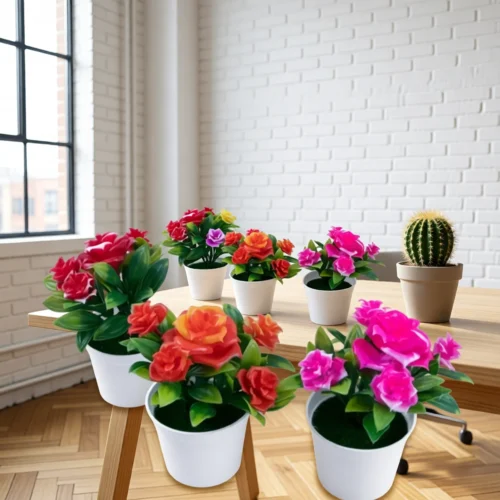 Rosier artificiel en pot – 5 couleurs