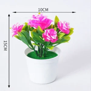 Rosier artificiel en pot – 5 couleurs – vue 3 Rosier artificiel en pot – 5 couleurs – vue 3