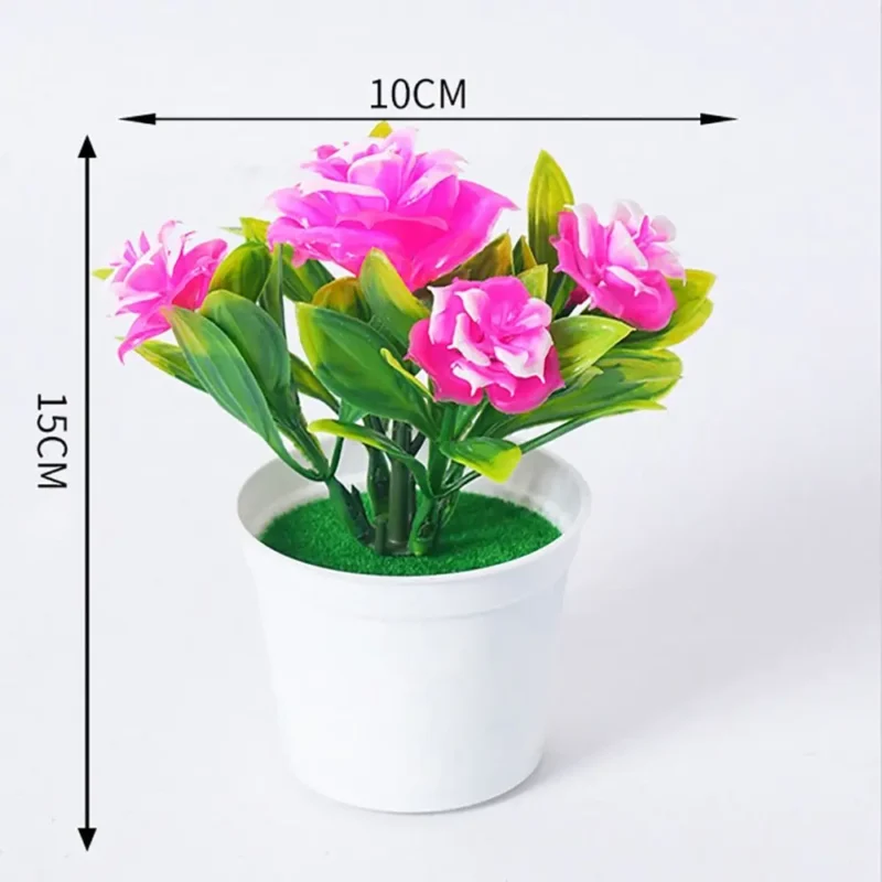 Rosier artificiel en pot – 5 couleurs – vue 3 Rosier artificiel en pot – 5 couleurs – vue 3