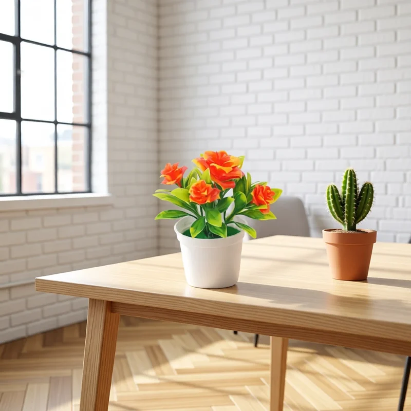Rosier artificiel en pot – 5 couleurs – Orange Rosier artificiel en pot – 5 couleurs – Orange