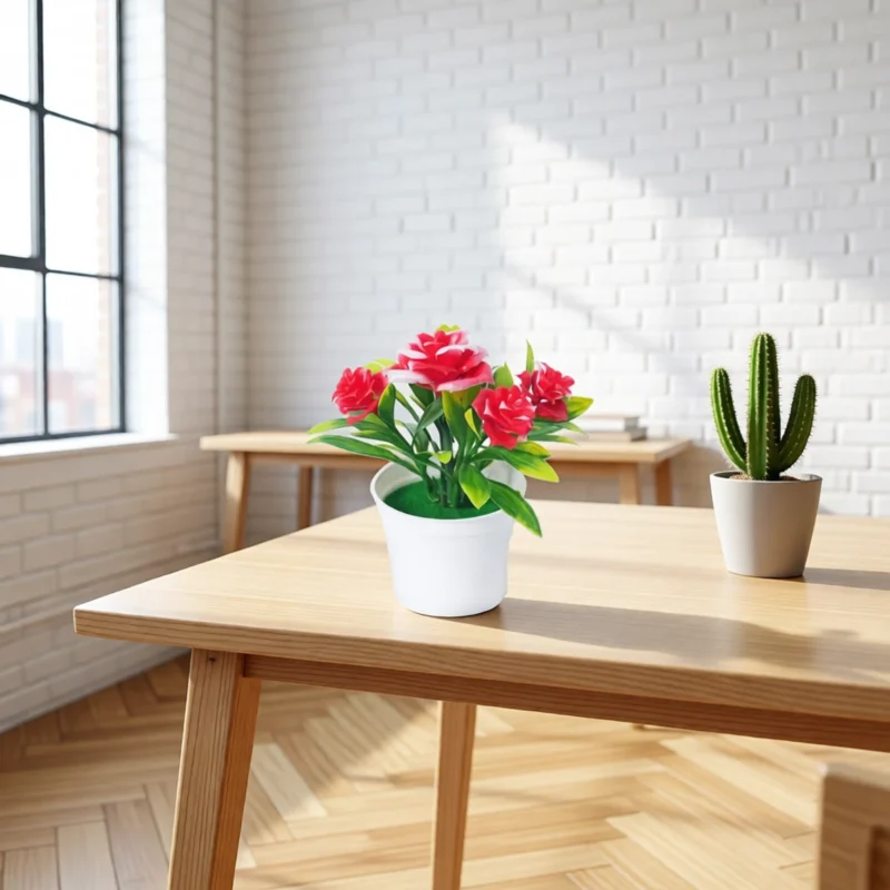 Rosier artificiel en pot – 5 couleurs – Rouge Rosier artificiel en pot – 5 couleurs – Rouge