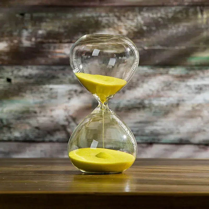 Sablier en verre soufflé, 15, 30 ou 60 minutes – Jaune Sablier en verre soufflé, 15, 30 ou 60 minutes – Jaune