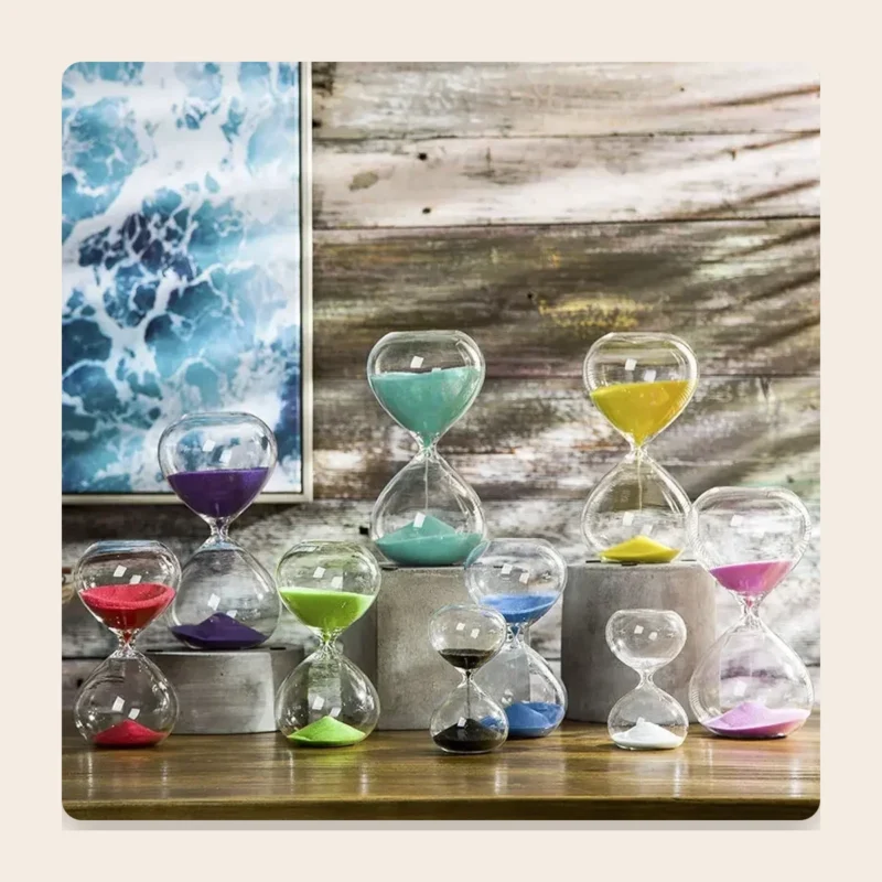 Sablier en verre soufflé, 15, 30 ou 60 minutes Sablier en verre soufflé, 15, 30 ou 60 minutes