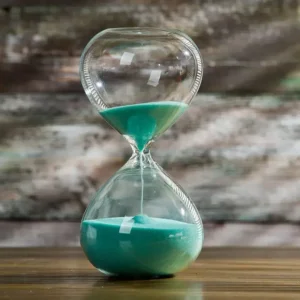 Sablier en verre soufflé, 15, 30 ou 60 minutes – Turquoise Sablier en verre soufflé, 15, 30 ou 60 minutes – Turquoise
