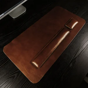 Sous-main en cuir véritable pleine fleur, fait main – Marron clair Sous-main en cuir véritable pleine fleur, fait main – Marron clair