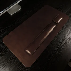 Sous-main en cuir véritable pleine fleur, fait main – Marron foncé Sous-main en cuir véritable pleine fleur, fait main – Marron foncé