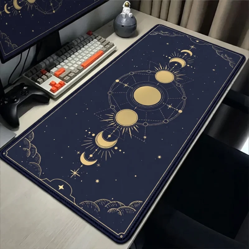 Sous-main phases de lune, style céleste – Bleu nuit et or Sous-main phases de lune, style céleste – Bleu nuit et or