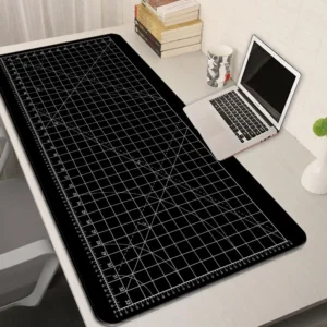 Sous-main quadrillé façon tapis de découpe – Noir Sous-main quadrillé façon tapis de découpe – Noir