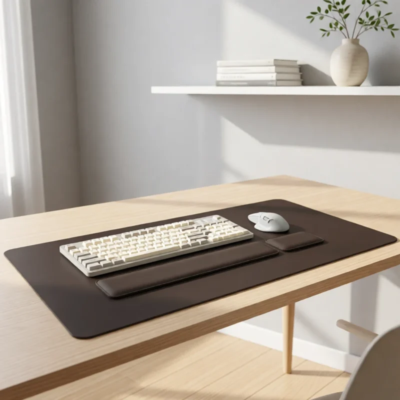 Sous-main en simili cuir avec repose-poignets, ensemble 3 pièces – vue 4 Sous-main en simili cuir avec repose-poignets, ensemble 3 pièces – vue 4