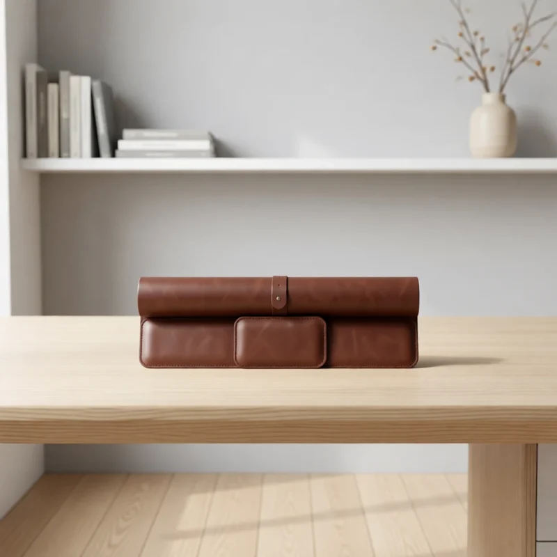 Sous-main en simili cuir avec repose-poignets, ensemble 3 pièces Sous-main en simili cuir avec repose-poignets, ensemble 3 pièces