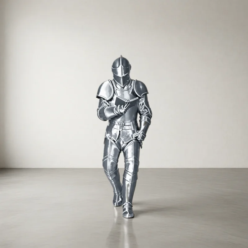 Statuette chevalier lecteur, serre-livres décoratif Statuette chevalier lecteur, serre-livres décoratif