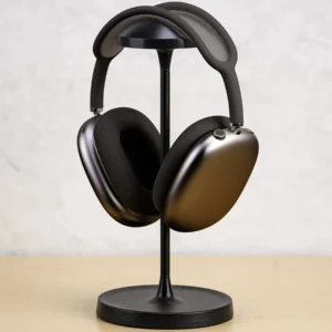 Support de casque en aluminium à base lestée – vue 2 Support de casque en aluminium à base lestée – vue 2
