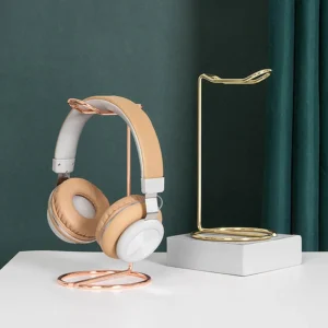 Support de casque en fil de métal doré – vue 2