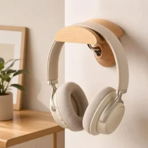 Support de casque mural en bois massif – vue 4 Support de casque mural en bois massif – vue 4