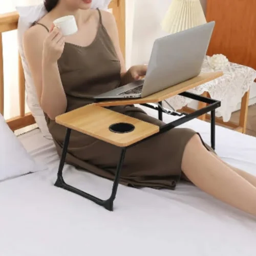 Table de lit pliable en bambou pour ordinateur portable – vue 4