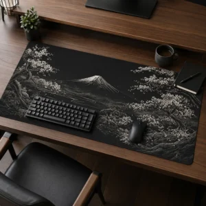 Tapis de souris XXL noir et or « Mont Fuji » Tapis de souris XXL noir et or « Mont Fuji »