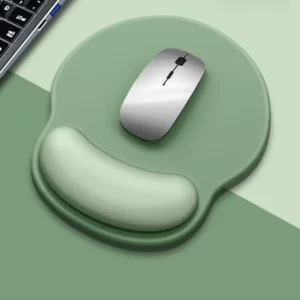 Tapis de souris avec repose-poignet en mousse – Vert sauge