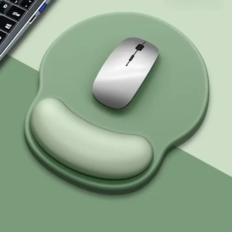 Tapis de souris avec repose-poignet en mousse – Vert sauge
