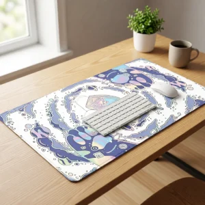 Tapis de souris XXL « patte de chat » en situation Tapis de souris XXL « patte de chat » sur un bureau