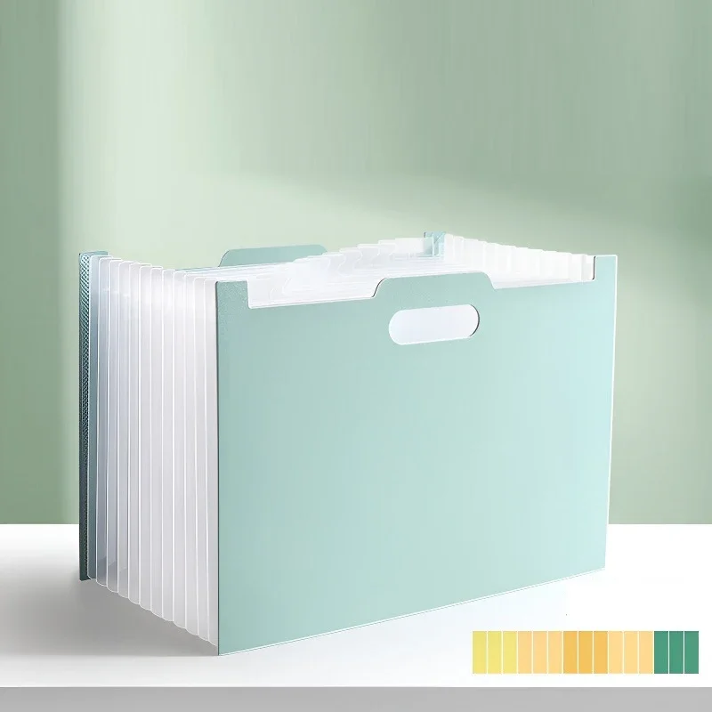 Trieur accordéon A4, 13 poches – Vert d’eau