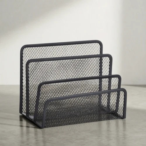 Trieur de courrier en métal grillagé, 3 compartiments Trieur de courrier en métal grillagé, 3 compartiments