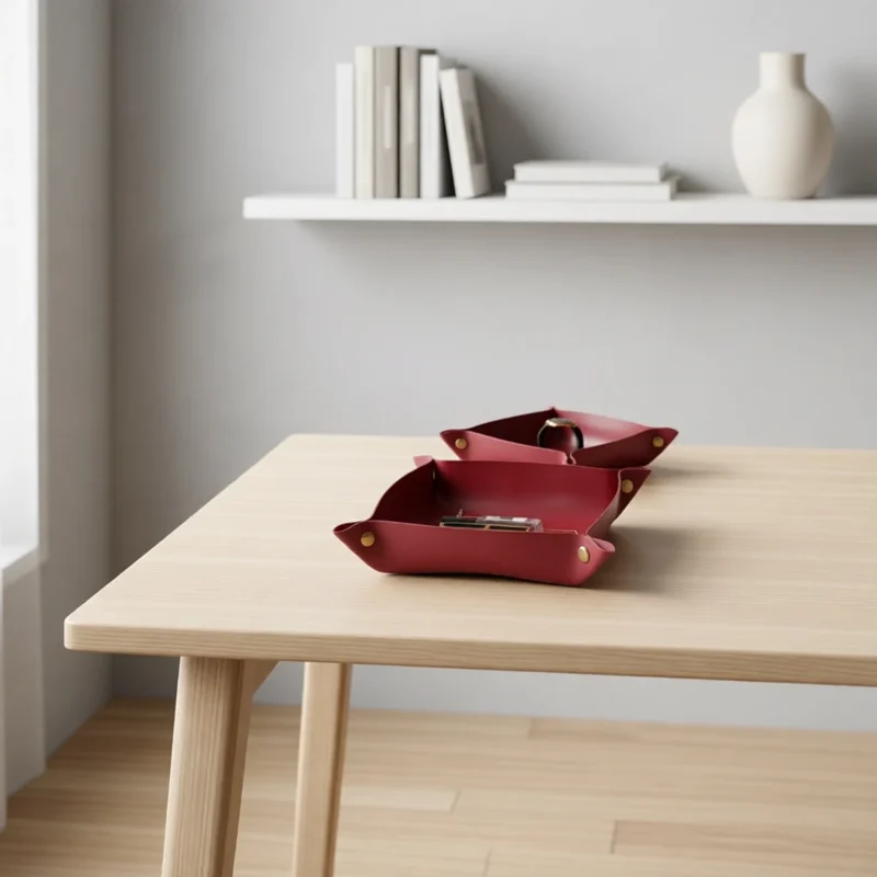 Vide-poche pliable en simili cuir, 22 cm – vue 2 Vide-poche pliable en simili cuir, 22 cm – vue 2