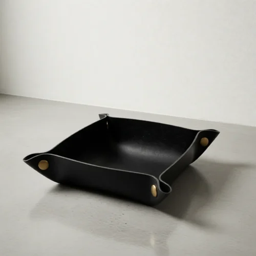 Vide-poche pliable en simili cuir, 22 cm