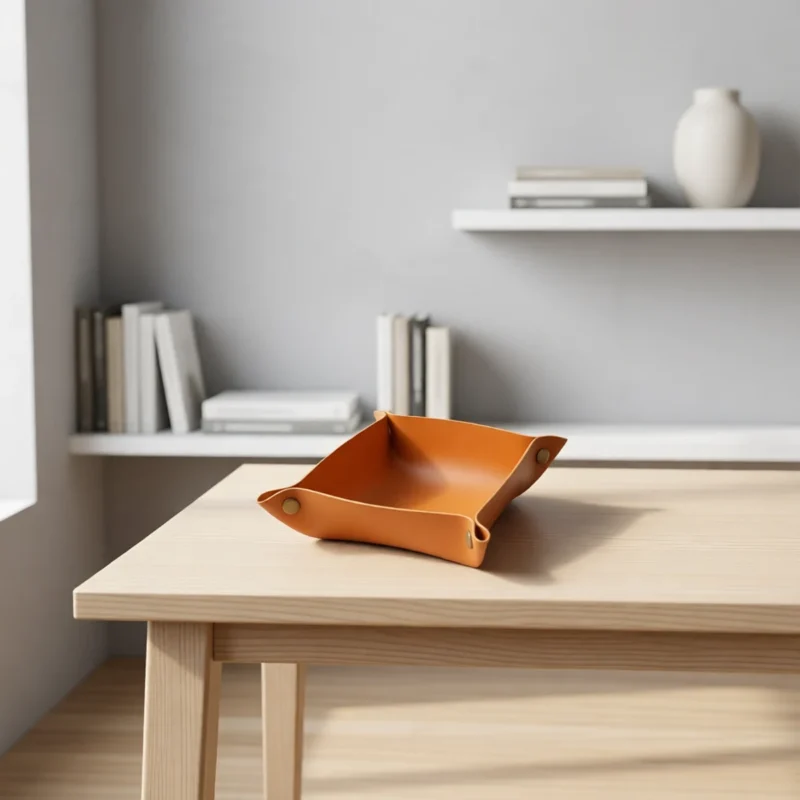 Vide-poche pliable en simili cuir, 22 cm Vide-poche pliable en simili cuir, 22 cm